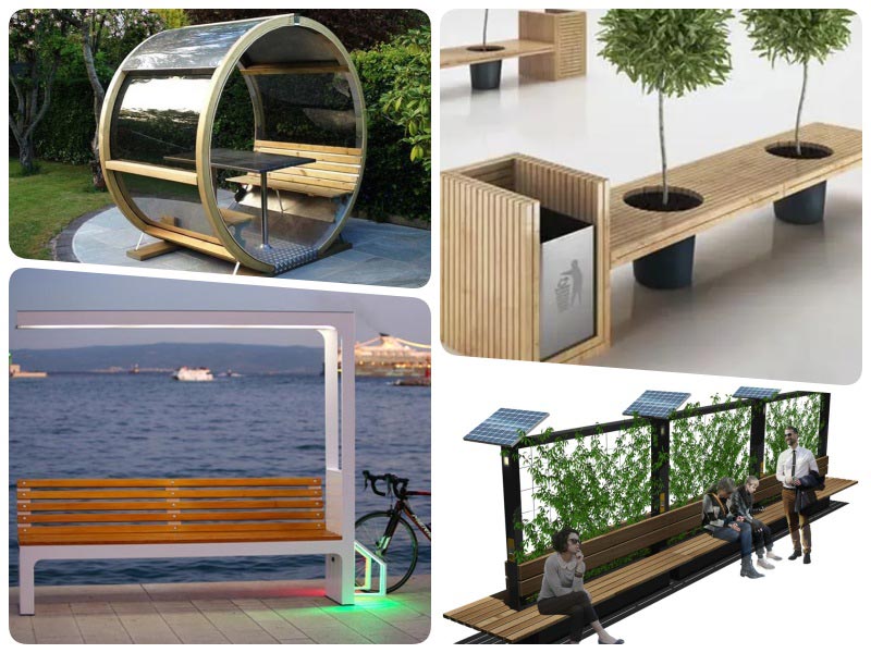 Современные решения оформления городской уличной мебели